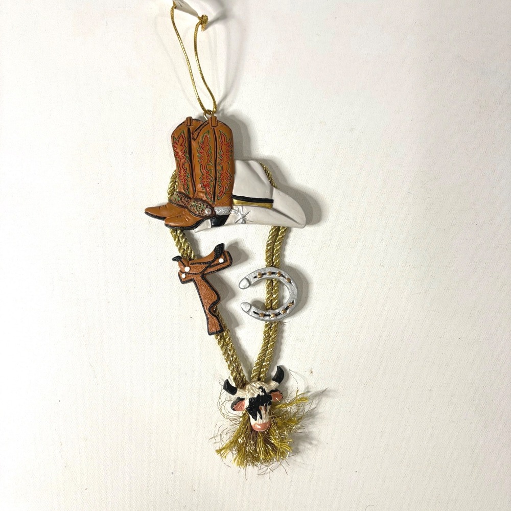 Kurt Adler Western Cowboy Christmas Ornament Boots Hat Saddle Horseshoe Longhorn